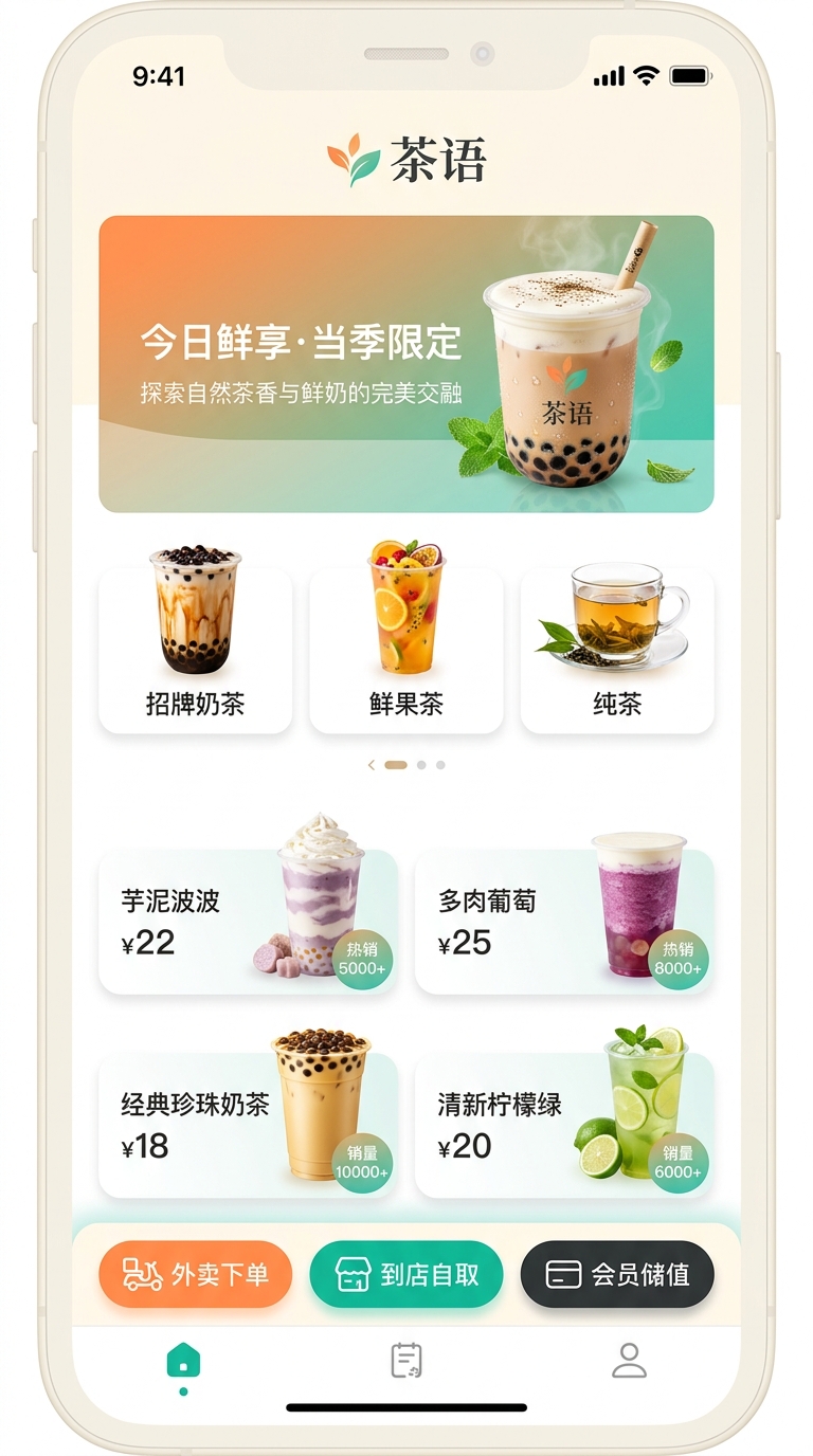 茶饮小程序首页