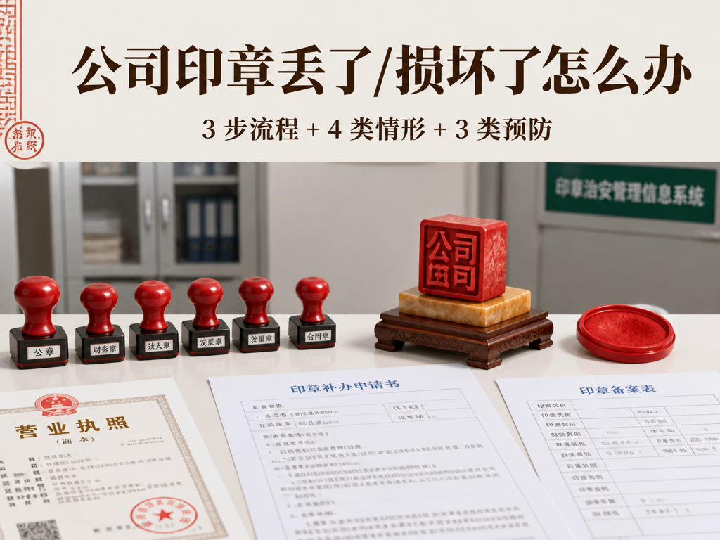 公司印章丢了/损坏了怎么办：3 步补办流程