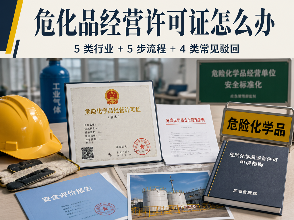 危化品经营许可证怎么办：5 类行业 + 5 步流程